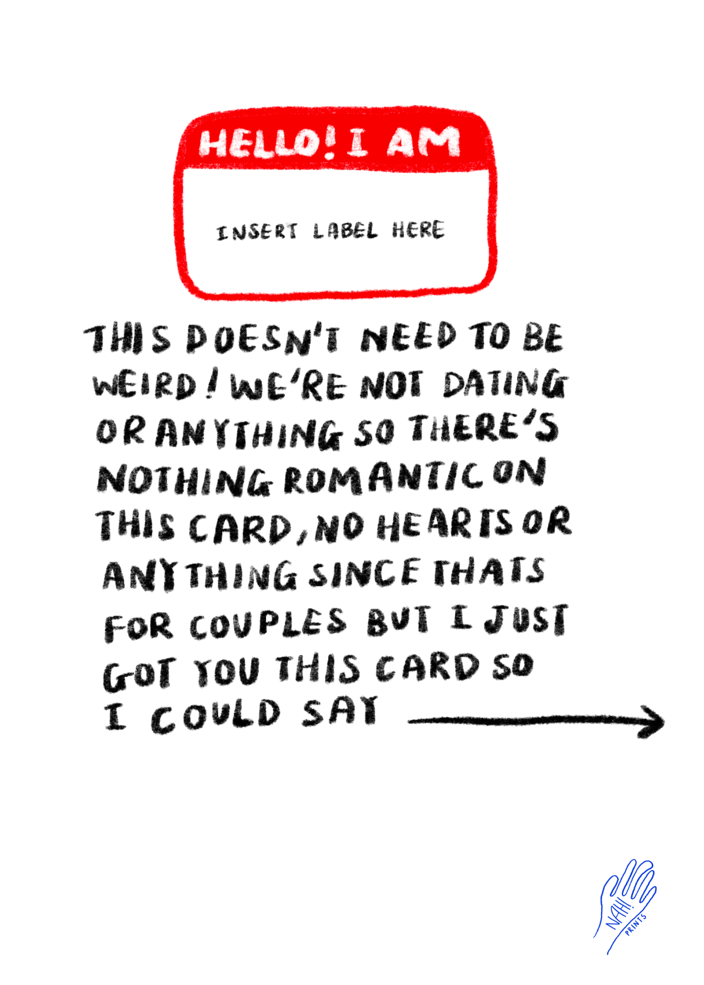 awkward label/situationship card