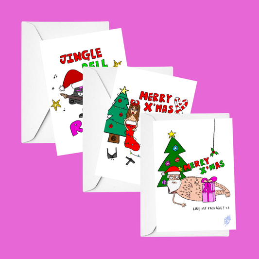 set of 3 xmas cards!